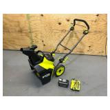 RYOBI 18" Battery Powered Snow Blower Model RY40809VNM - 6Ah Battery and Charger Included