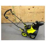 RYOBI 18" Battery Powered Snow Blower Model RY40809VNM - 6Ah Battery and Charger Included