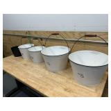 Lot of 5- Decorative Buckets