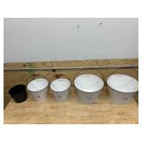 Lot of 5- Decorative Buckets