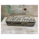 MOTORTREND Soft Tex Seat Covers for Cars, Two-Tone Gray Car Full Set with Hooded Split Bench Cover