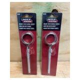 LINCOLN ELECTRIC Lot of 2- Welding Magnets, Silver, Knurled Aluminum Handle, Neodymium Magnet, 2 lb Lift Capacity