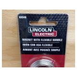LINCOLN ELECTRIC Lot of 2- Welding Magnets, Silver, Knurled Aluminum Handle, Neodymium Magnet, 2 lb Lift Capacity