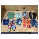 Large Lot of Various Flip Flops