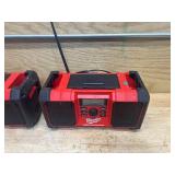 MILWAUKEE Lot of 2- M18 18-Volt Lithium-Ion Cordless Jobsite Radios- Tool Only (for parts or repair)