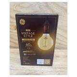 GE Case of 4- Vintage 60 W Equivalent Dimmable Warm Candle Light G30 Vintage LED Light Fixture Light Bulbs