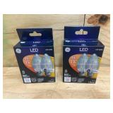 GE LIGHTING Lot of 2 Packs of- 258470 330 Lumen Flame Shape LED Chandelier Light Bulbs Clear Soft White - 3.5W (2 bulbs per pack)