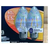 GE LIGHTING Lot of 2 Packs of- 258470 330 Lumen Flame Shape LED Chandelier Light Bulbs Clear Soft White - 3.5W (2 bulbs per pack)