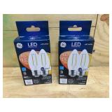 GE LIGHTING Lot of 2 Packs of- Decorative LED Light Bulbs, Soft White, Clear, Dimmable, 300 Lumens, 3.5-Watts (2 bulbs per pack)