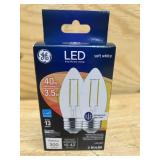 GE LIGHTING Lot of 2 Packs of- Decorative LED Light Bulbs, Soft White, Clear, Dimmable, 300 Lumens, 3.5-Watts (2 bulbs per pack)