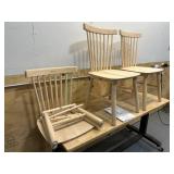 STYLEWELL Lot of 3- Windsor Unfinished Natural Pine Wood Dining Chairs
