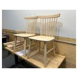 STYLEWELL Lot of 3- Windsor Unfinished Natural Pine Wood Dining Chairs