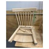 STYLEWELL Lot of 3- Windsor Unfinished Natural Pine Wood Dining Chairs