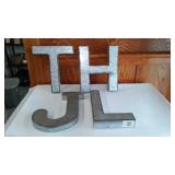 Metal Letters. T,H,J, And L.