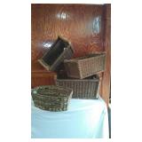 Set of 4 Woven Storage Baskets with Handles