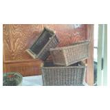 Set of 4 Woven Storage Baskets with Handles