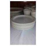 Buffalo China Dishes and Mugs in Storage Container