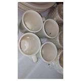 Buffalo China Dishes and Mugs in Storage Container