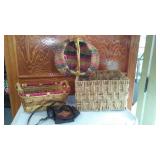 Assorted Decorative Frames, Scrapbooking Supplies, and Baskets