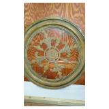 Set of 2 Vintage Decorative Wall Medallions with Black Frieze