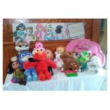 Mixed Collection of Plush Dolls and Toys with Princess Backpack