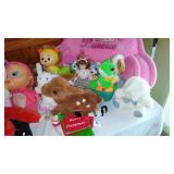 Mixed Collection of Plush Dolls and Toys with Princess Backpack
