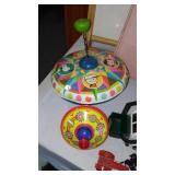 Vintage and Newer Toy Collection Including Tootsie Tractors, Spinning Tops and More.