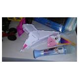 Vintage and Newer Toy Collection Including Tootsie Tractors, Spinning Tops and More.