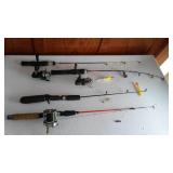 Collection of Vintage Fishing Rods (4) and Reels (3)