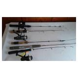 Collection of Vintage Fishing Rods (5) and Reels (3)