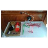 Lot of Fishing Equipment including Rattle Reels(5) Rod Holders (5)