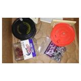 Lot of Fishing Equipment including Rattle Reels(5) Rod Holders (5)