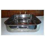 Chefs 17x13.75 Inch Stainless Steel Tri-Ply Roasting Pan