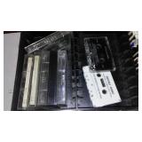 Collection of Vintage Music Cassette Tapes in Carry Case