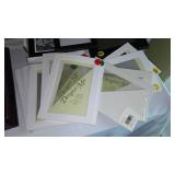 Lot of Various Picture Frames and Mats including Certificates of Achievement