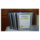 Lot of Various Picture Frames and Mats including Certificates of Achievement