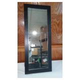 Wall-Mounted Jewelry Organizer with Mirror and Storage Compartments