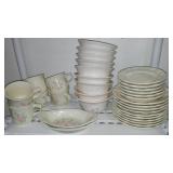 Tea Rose Pfaltzgraff Dinnerware with Serving Pieces