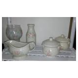 Pfaltzgraff  Tea Rose Design Canister Set and Serving Pieces.