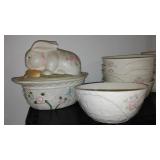 Pfaltzgraff Ceramic Tea Rose with Basket Weave Texture..