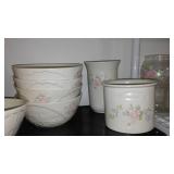 Pfaltzgraff Ceramic Tea Rose with Basket Weave Texture..