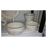 Pfaltzgraff Ceramic Tea Rose with Basket Weave Texture..