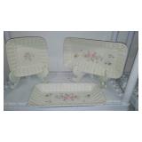 Pfaltzgraff Ceramic Tea Rose with Basket Weave Texture..