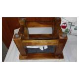 Vintage Ski-Inspired Stool and Decorative Mountain Cushion