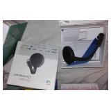 Lot of Electronics Including Speakers, USB Microphone, MP3 Player, and Accessories