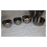Lot of 8 Stainless Steel Mixing Bowls and Colanders