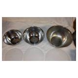 Lot of 8 Stainless Steel Mixing Bowls and Colanders