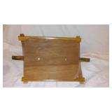 Vintage Siesta Ware Tiki Mugs with Wood Outrigger Canoe Carrier.