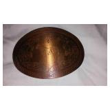 Vintage Denver Stock Show 1981 Copper Belt Buckle with Horse Design