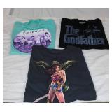Lot of 3 Graphic T-Shirts - Friends, The Godfather, Wonder Woman - Size XL